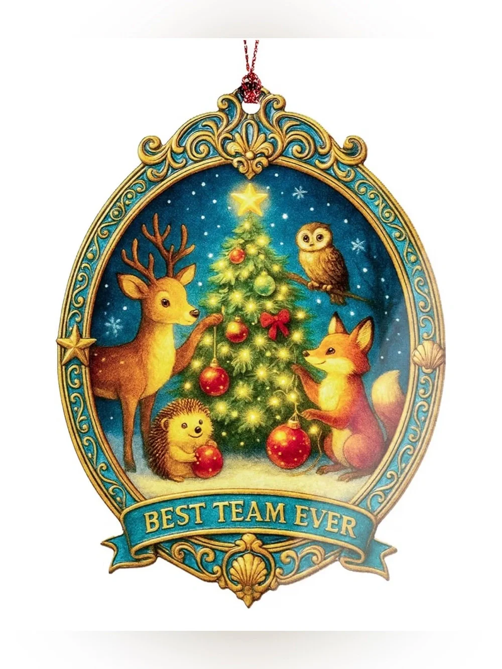 Holiday Ornament - Best Team Ever (Blue/Gold)